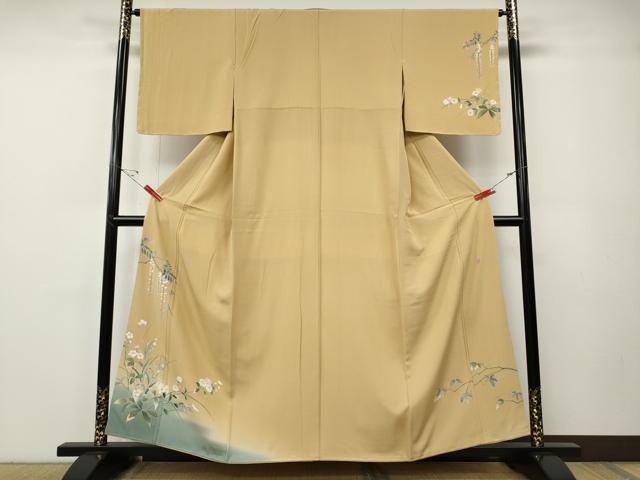 平和屋着物●訪問着　友禅　作家物　枝花文　暈し染め　正絹　逸品　未使用　CABE7157ut