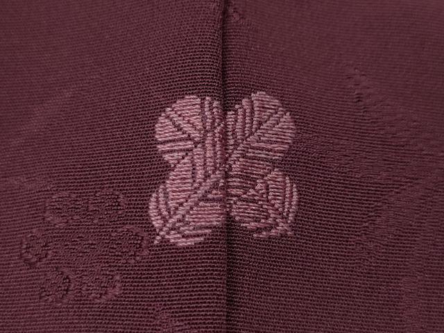 平和屋着物○上質な色無地 花唐草地紋 京紫色 正絹 逸品 CABE7170ut