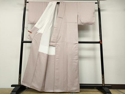 平和屋着物●上質な色無地　吉祥花地紋　薄桜色　正絹　逸品　CABE7173ut