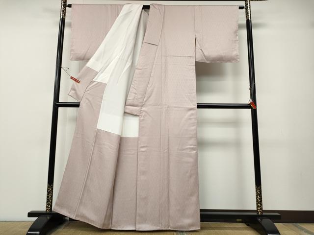 平和屋着物●上質な色無地　吉祥花地紋　薄桜色　正絹　逸品　CABE7173ut