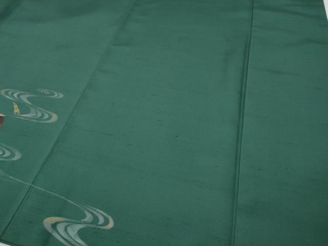 平和屋着物●訪問着　紬地　流水鴛鴦文　金彩　正絹　逸品　CABE7176ut