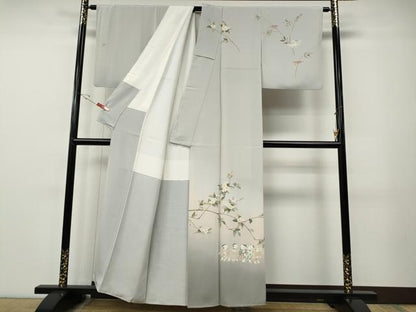 平和屋着物●訪問着　友禅　作家物　童子遊び　枝花文　暈し染め　正絹　逸品　CABE7178ut