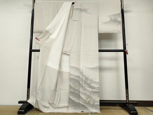 平和屋着物●訪問着　作家物　草木文　たたき染め　金彩　正絹　逸品　CABE7179ut