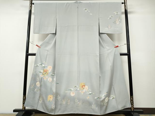 平和屋着物●訪問着　雪輪草花文　暈し染め　金彩　正絹　逸品　CABE7180ut