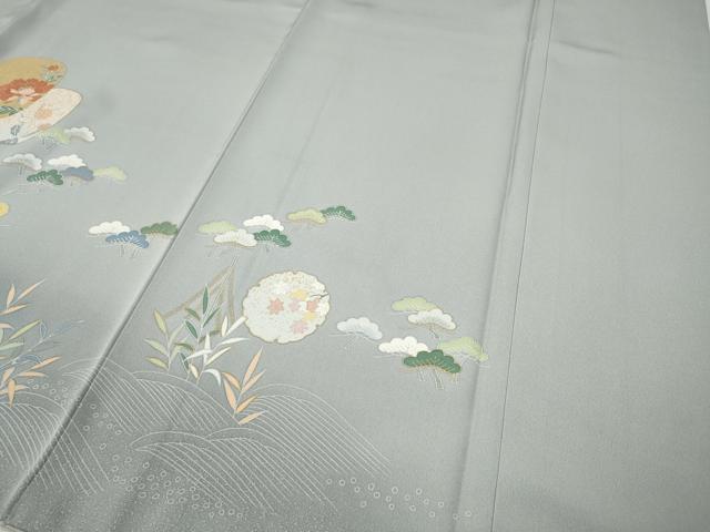 平和屋着物●訪問着　雪輪草花文　暈し染め　金彩　正絹　逸品　CABE7180ut