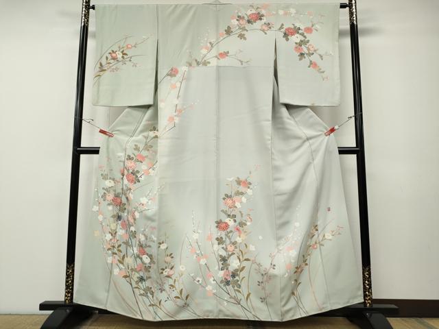 平和屋着物●訪問着　友禅　作家物　草花文　暈し染め　正絹　逸品　CABE7182ut