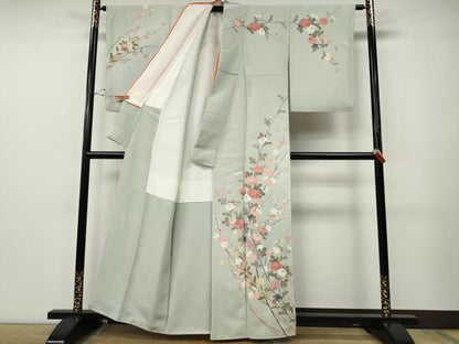 平和屋着物●訪問着　友禅　作家物　草花文　暈し染め　正絹　逸品　CABE7182ut