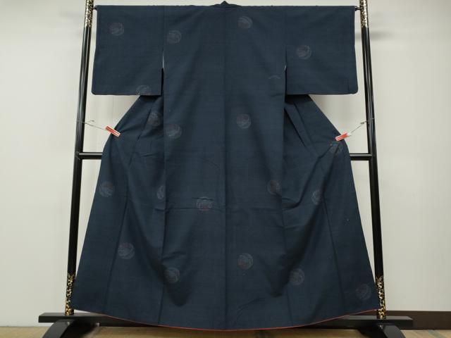 平和屋着物●本場結城紬　重要無形文化財　100亀甲　花鞠文　飛び亀甲柄　正絹　逸品　CABE7186ut