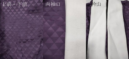 平和屋着物●長襦袢　無双仕立て　鱗地紋　葡萄色　正絹　逸品　CABE7187ut