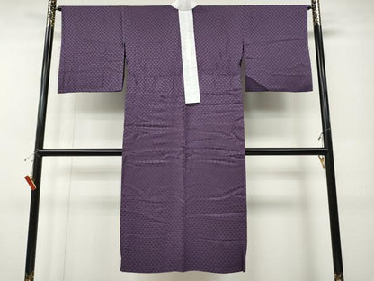 平和屋着物●長襦袢　無双仕立て　鱗地紋　葡萄色　正絹　逸品　CABE7187ut