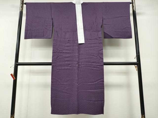 平和屋着物●長襦袢　無双仕立て　鱗地紋　葡萄色　正絹　逸品　CABE7187ut