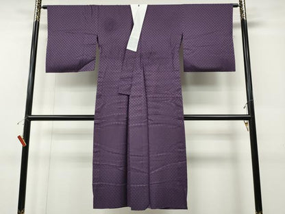 平和屋着物●長襦袢　無双仕立て　鱗地紋　葡萄色　正絹　逸品　CABE7187ut