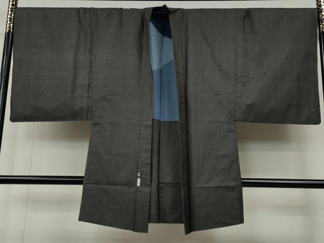 平和屋着物●本場大島紬　アンサンブル　泥染め　流水吉祥文　産業KK謹製　証紙付き　正絹　逸品　CABE7096ut 平和屋着物○男性 本場大島紬 アンサンブル・長襦袢セット 100亀甲 総