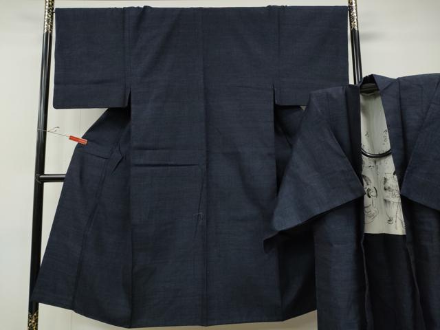 平和屋着物●男性　結城紬　アンサンブル　杢　正絹　逸品　CABE7189ut