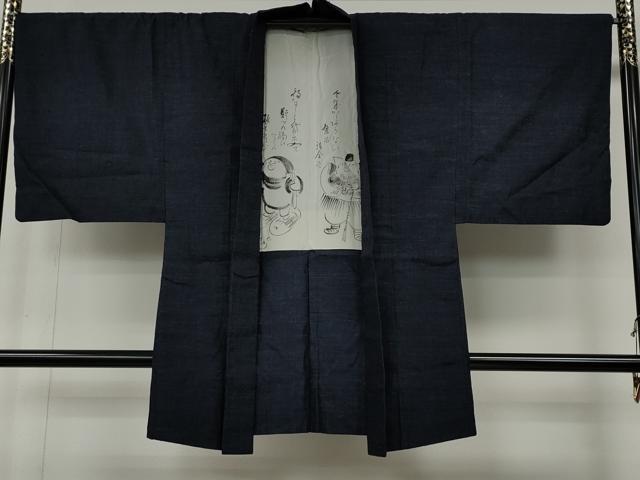 平和屋着物●男性　結城紬　アンサンブル　杢　正絹　逸品　CABE7189ut
