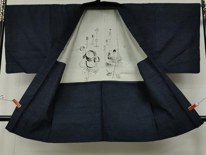 平和屋着物●男性　結城紬　アンサンブル　杢　正絹　逸品　CABE7189ut