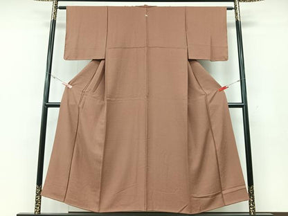 平和屋着物■上質な色無地 渋紙色 正絹 逸品 CABE7209xe