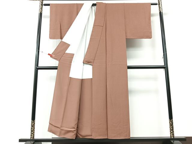 平和屋着物■上質な色無地 渋紙色 正絹 逸品 CABE7209xe