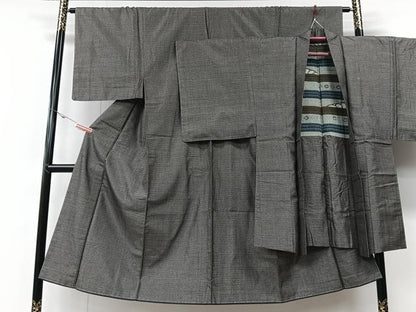 平和屋着物■男性 紬 アンサンブル 横段文 正絹 逸品 CABE7210xe