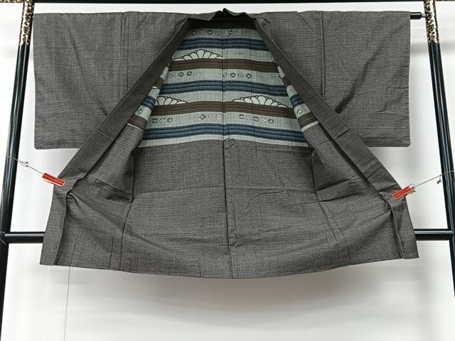 平和屋着物■男性 紬 アンサンブル 横段文 正絹 逸品 CABE7210xe