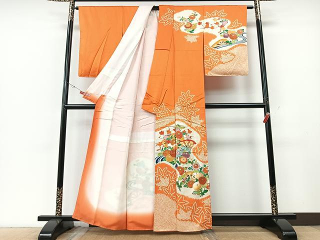平和屋着物■訪問着 絞り 草花文 金彩 正絹 逸品 CABE7220xe