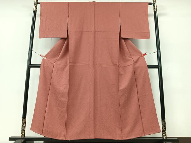 平和屋着物■上質な色無地 銀朱色 正絹 逸品 CABE7227xe