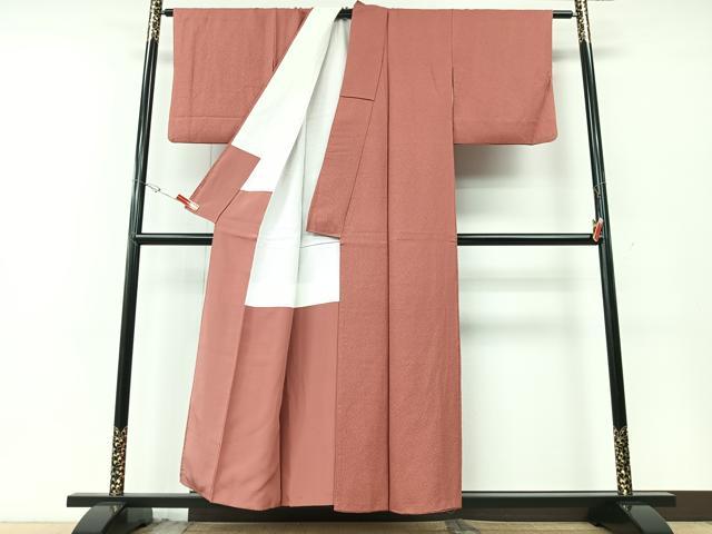 平和屋着物■上質な色無地 銀朱色 正絹 逸品 CABE7227xe
