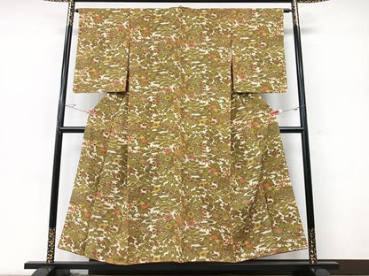 平和屋着物■上質な小紋 草花文 正絹 逸品 CABE7233xe