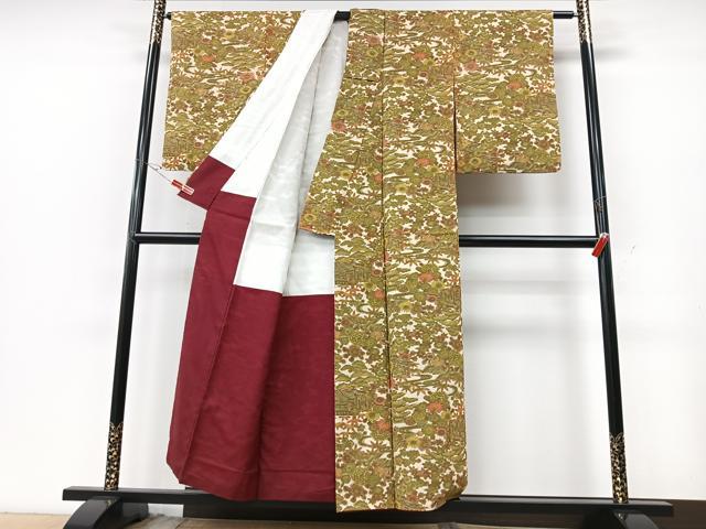 平和屋着物■上質な小紋 草花文 正絹 逸品 CABE7233xe