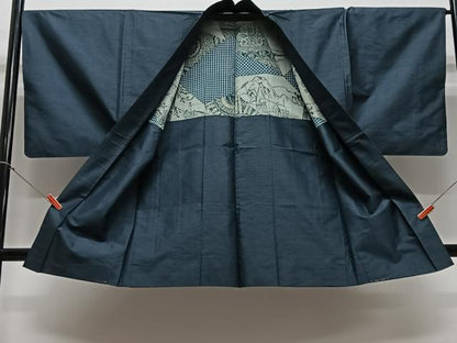 平和屋着物■男性 本場大島紬 アンサンブル 80亀甲 総詰め 正絹 逸品 CABE7241xe