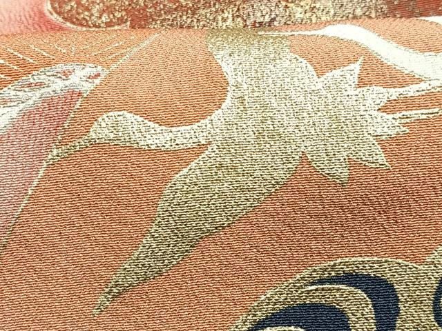 平和屋着物■豪華黒留袖 駒刺繍 扇面飛鶴花文 金彩 正絹 逸品 CABE7247xe