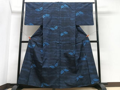 平和屋着物■上質な紬 舞蝶文 正絹 逸品 CABE7271xe