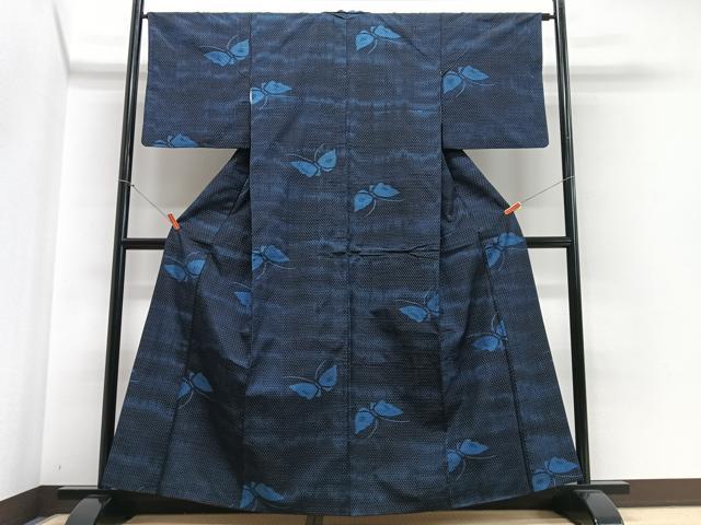 平和屋着物■上質な紬 舞蝶文 正絹 逸品 CABE7271xe