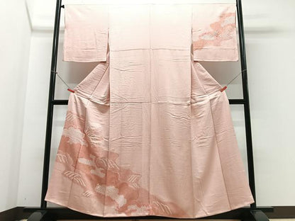 平和屋着物■訪問着 総刺繍 草花文 暈し染め 金彩 正絹 逸品 CABE7276xe