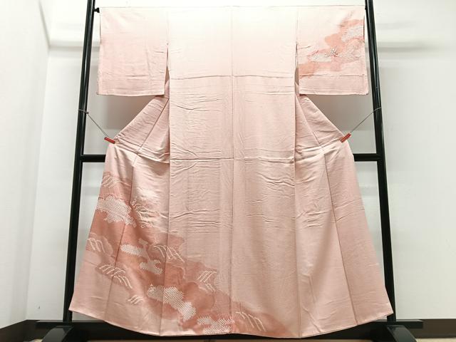 平和屋着物■訪問着 総刺繍 草花文 暈し染め 金彩 正絹 逸品 CABE7276xe