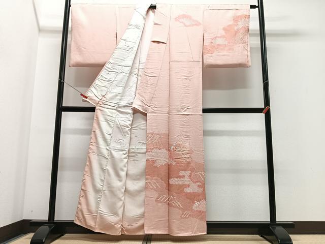平和屋着物■訪問着 総刺繍 草花文 暈し染め 金彩 正絹 逸品 CABE7276xe