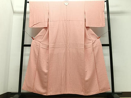 平和屋着物■上質な色無地 珊瑚色 正絹 逸品 未使用 CABE7286xe