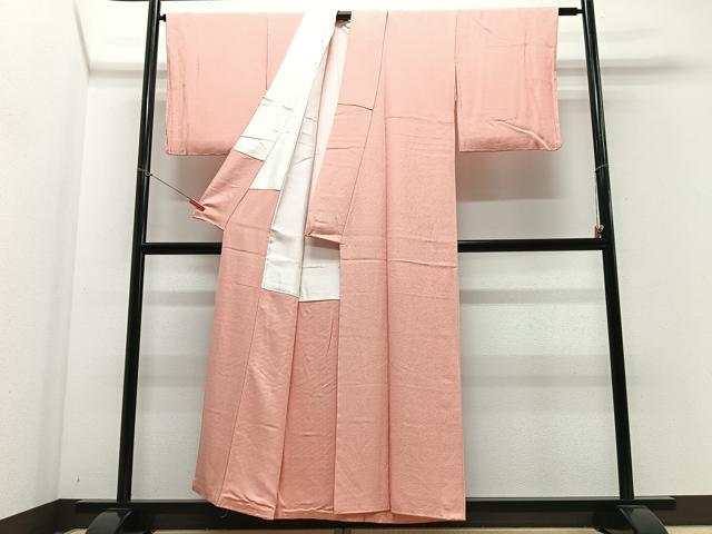 平和屋着物■上質な色無地 珊瑚色 正絹 逸品 未使用 CABE7286xe