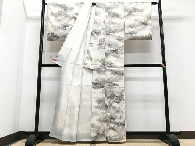 平和屋着物■上質な紬 手描き 樹林文 正絹 逸品 CABE7293xe