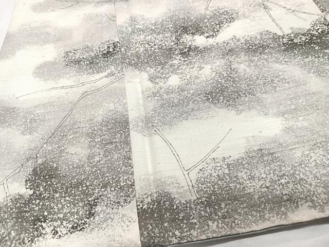 平和屋着物■上質な紬 手描き 樹林文 正絹 逸品 CABE7293xe