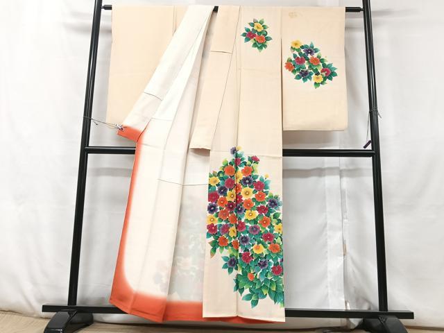 平和屋着物■訪問着 草花文 正絹 逸品 CABE7311xe