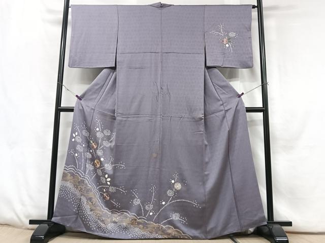 平和屋着物■訪問着 刺繍 絞り 草花文 正絹 逸品 CABE7315xe