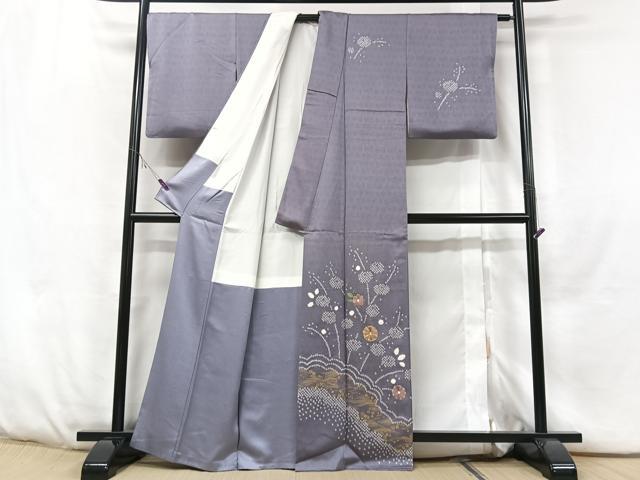 平和屋着物■訪問着 刺繍 絞り 草花文 正絹 逸品 CABE7315xe