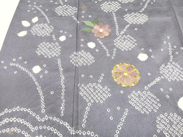 平和屋着物■訪問着 刺繍 絞り 草花文 正絹 逸品 CABE7315xe