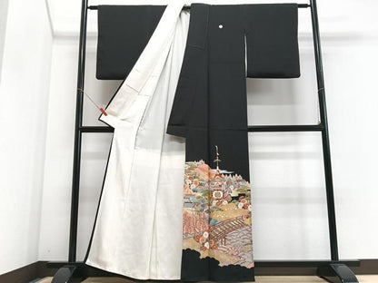 平和屋着物■豪華黒留袖 作家物 風景文 鉾 金彩 正絹 逸品 CABE7352xe