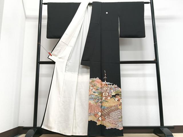 平和屋着物■豪華黒留袖 作家物 風景文 鉾 金彩 正絹 逸品 CABE7352xe