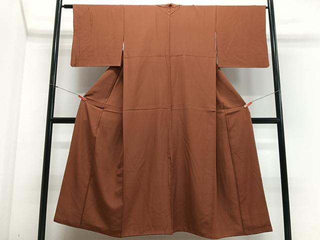 平和屋着物■上質な色無地 雀茶色 正絹 逸品 CABE7377xe