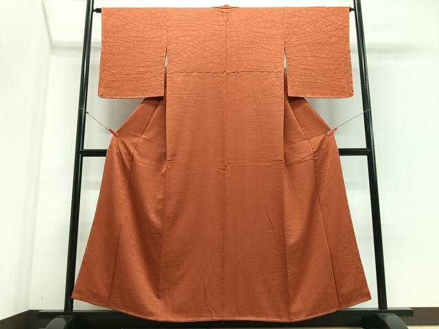 平和屋着物■上質な色無地 草葉地紋 黄櫨染色 正絹 逸品 CABE7382xe
