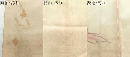 平和屋着物■訪問着　手描き　草花文　正絹　逸品　CABE7383xe
