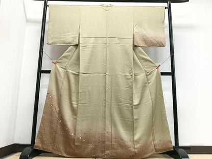 平和屋着物■訪問着 刺繍 箔散らし 暈し染め 正絹 逸品 CABE7556xe